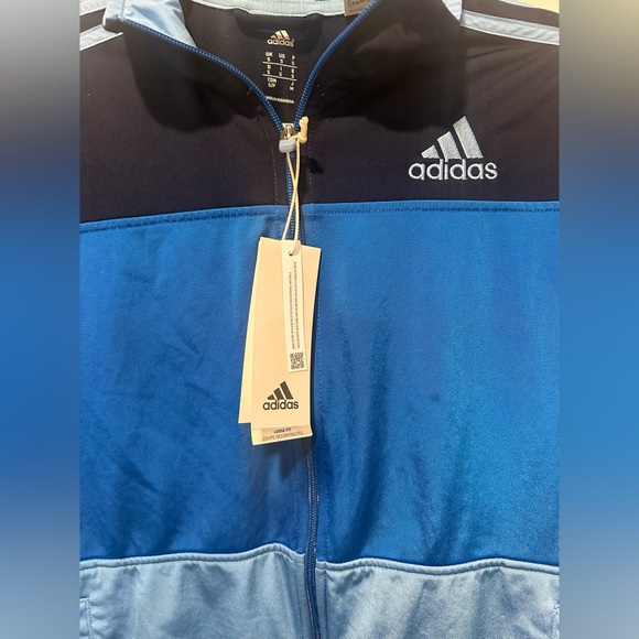 NWT Adidas Allday Blue Tricolor Track Jacket Size Small Men’s/Unisex - Picture 4 of 5